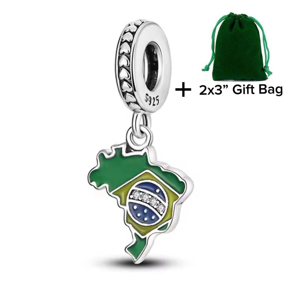Brazil Dangle Charm | 925 Silver | Brand New